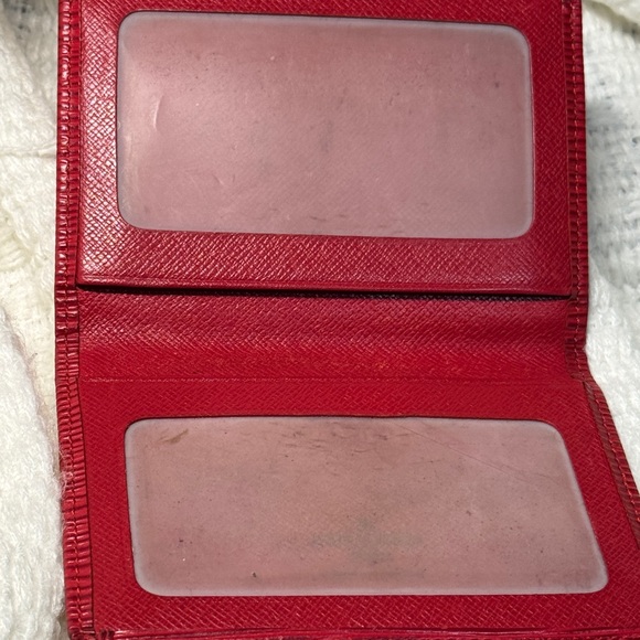 Louis Vuitton Red Textured Wallet ID card case epi leather - Picture 8 of 9
